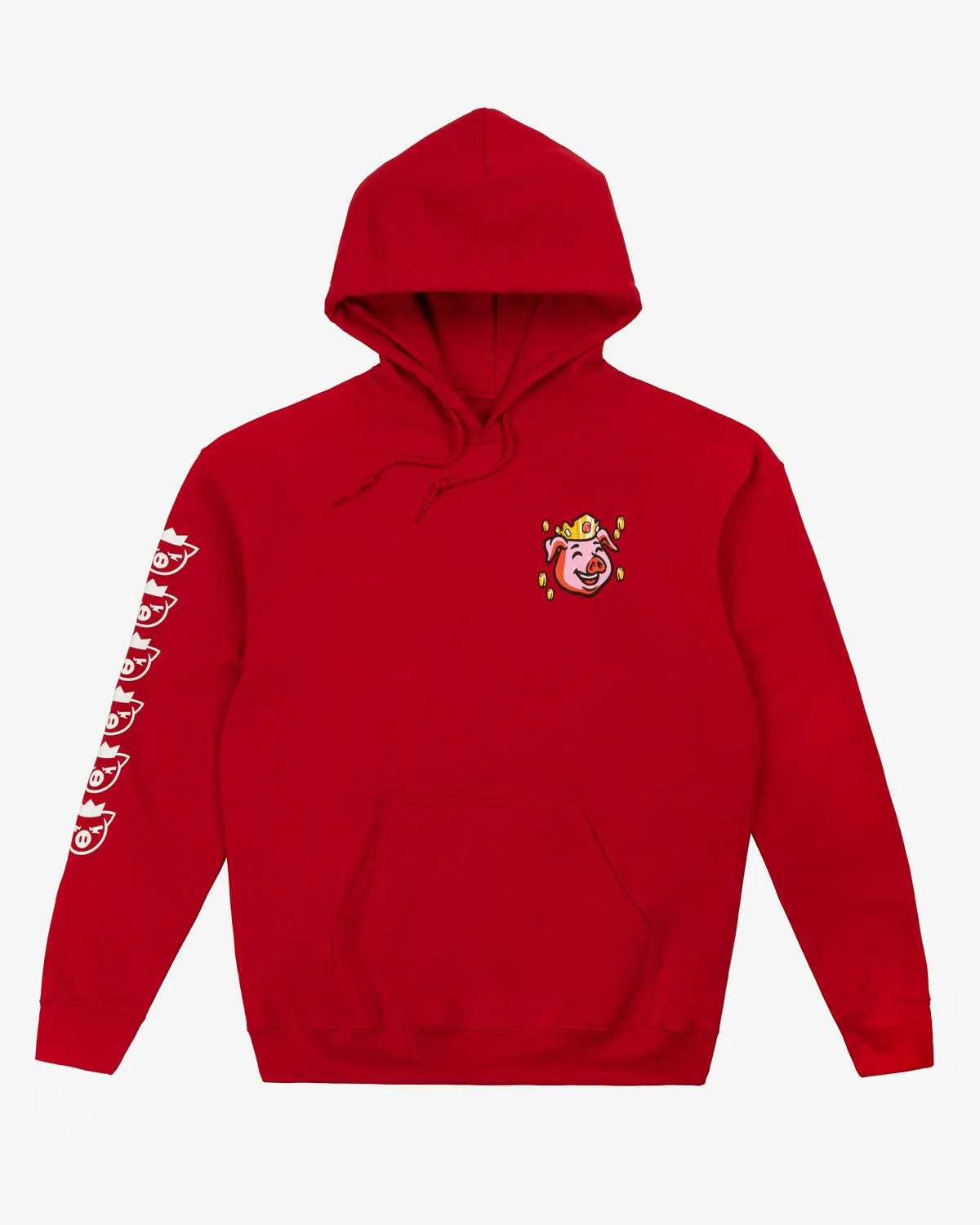 Pig Head Logo Pullover Hoodie (Red)