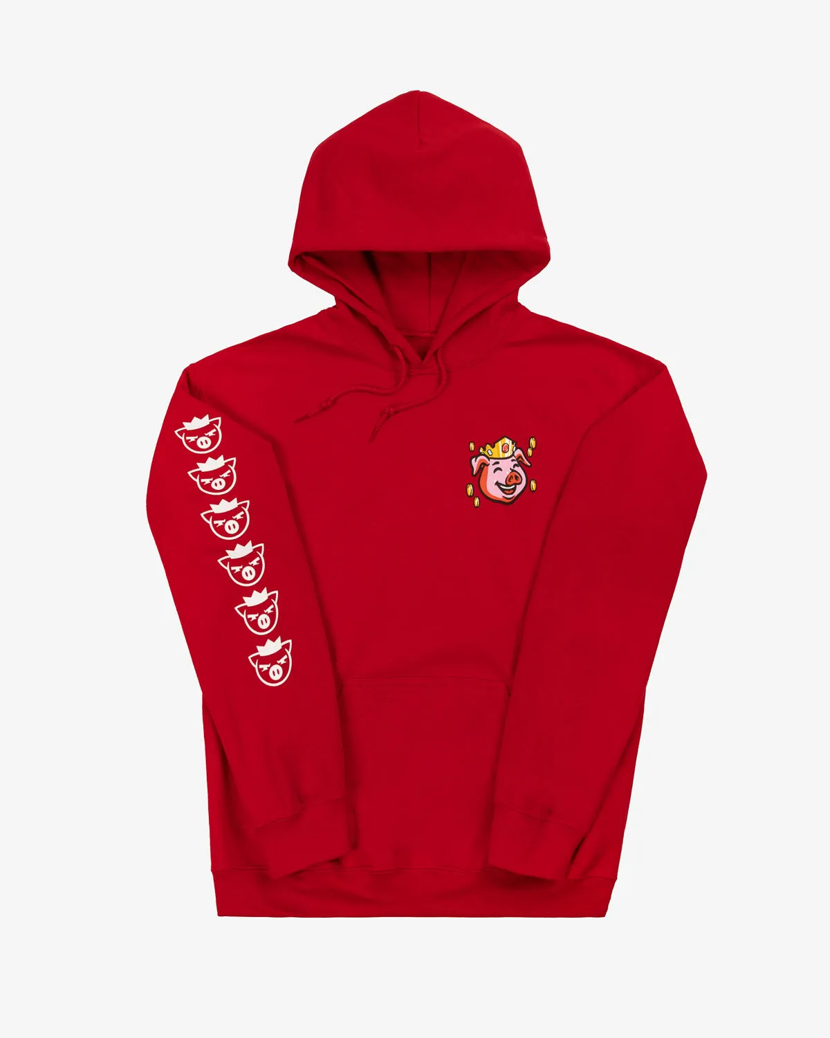 Pig Head Logo Pullover Hoodie (Red)