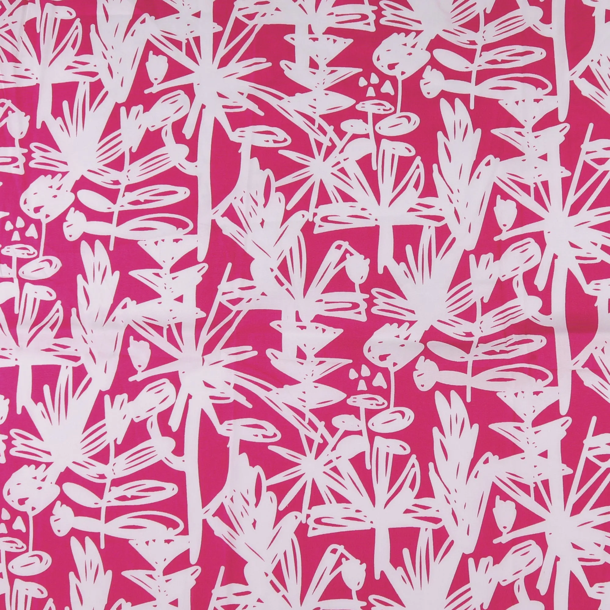 Printed Stretch Poplin - NORA - 010 - Hot Pink