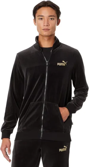 PUMA Men's Gold Trimmed Velour Track Jacket