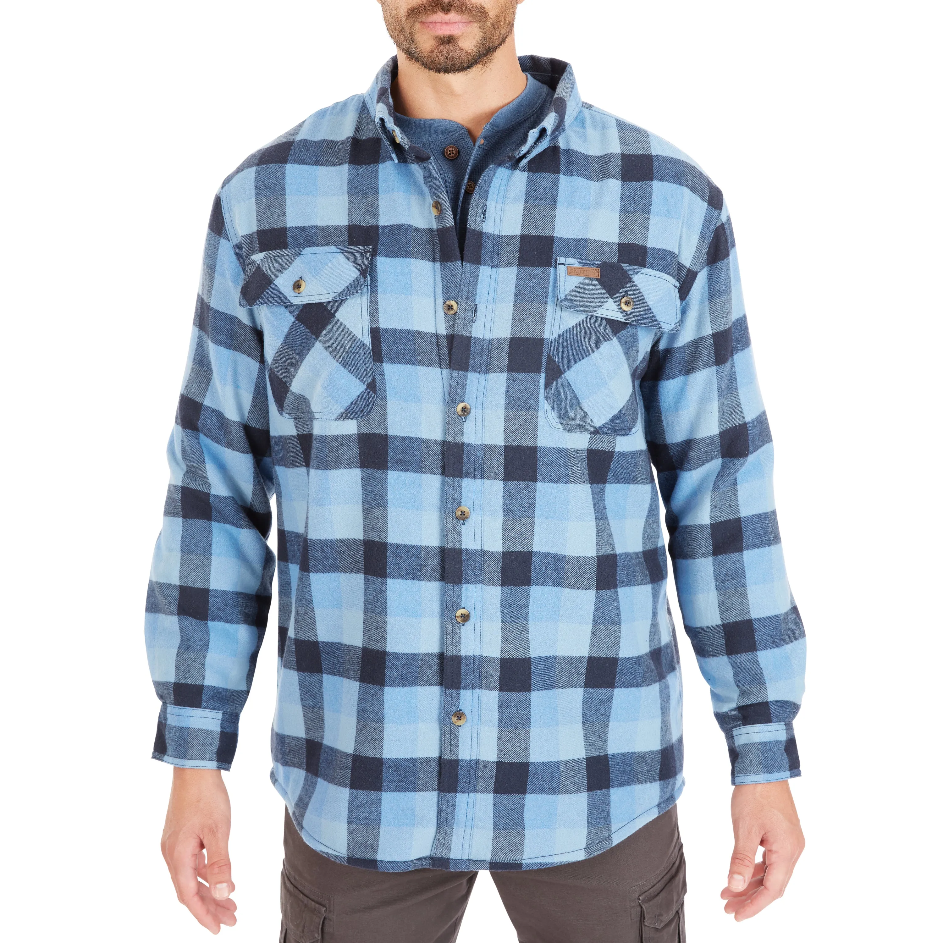 SHERPA-LINED FLANNEL SHIRT JACKET