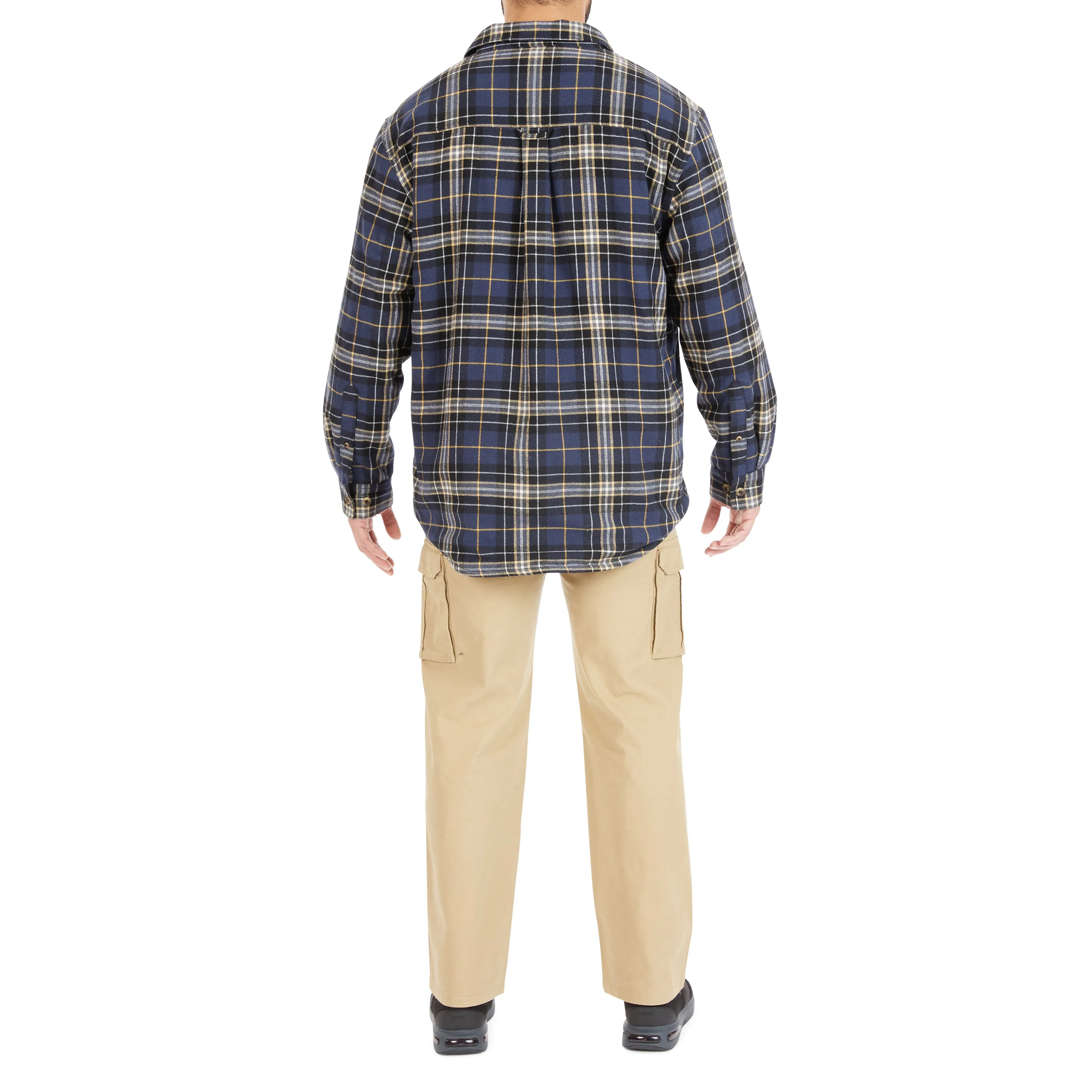 SHERPA-LINED FLANNEL SHIRT JACKET