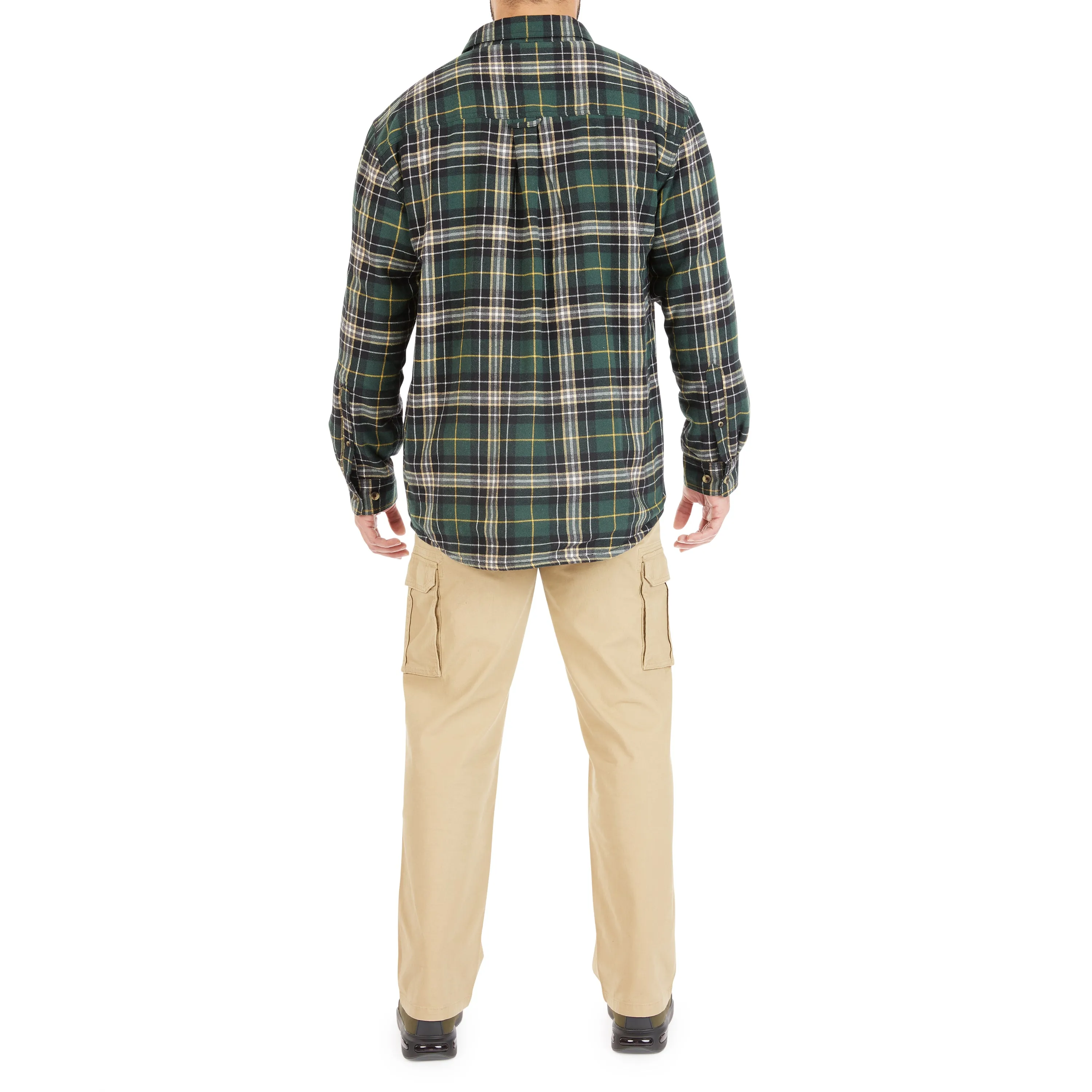 SHERPA-LINED FLANNEL SHIRT JACKET