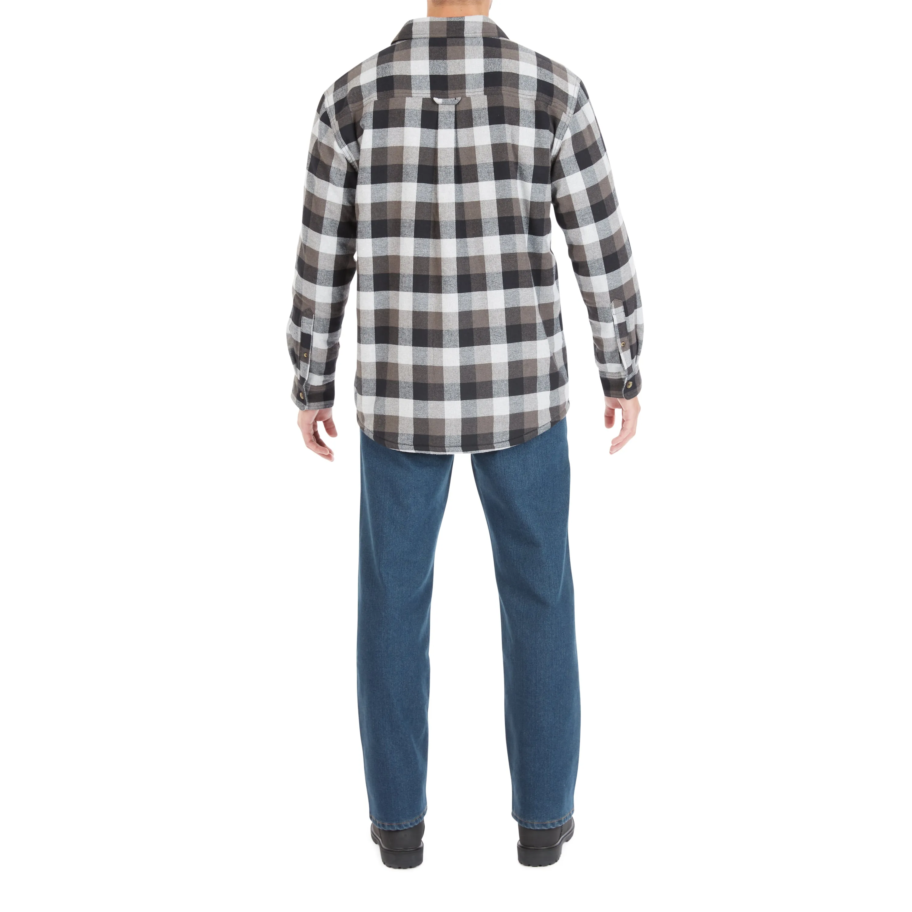 SHERPA-LINED FLANNEL SHIRT JACKET