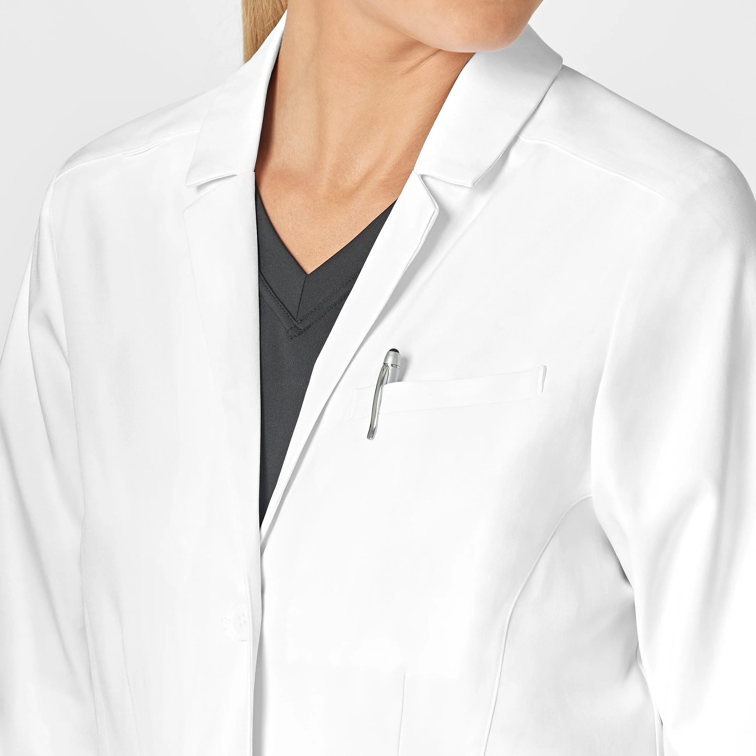 Slate Women's 28 Inch Doctors Coat - White