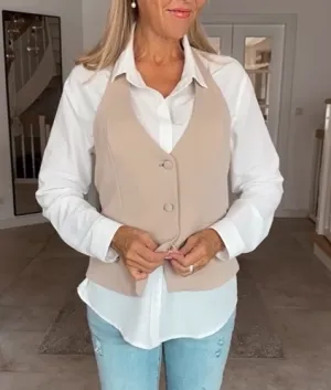 Sleeveless cardigan with buttons