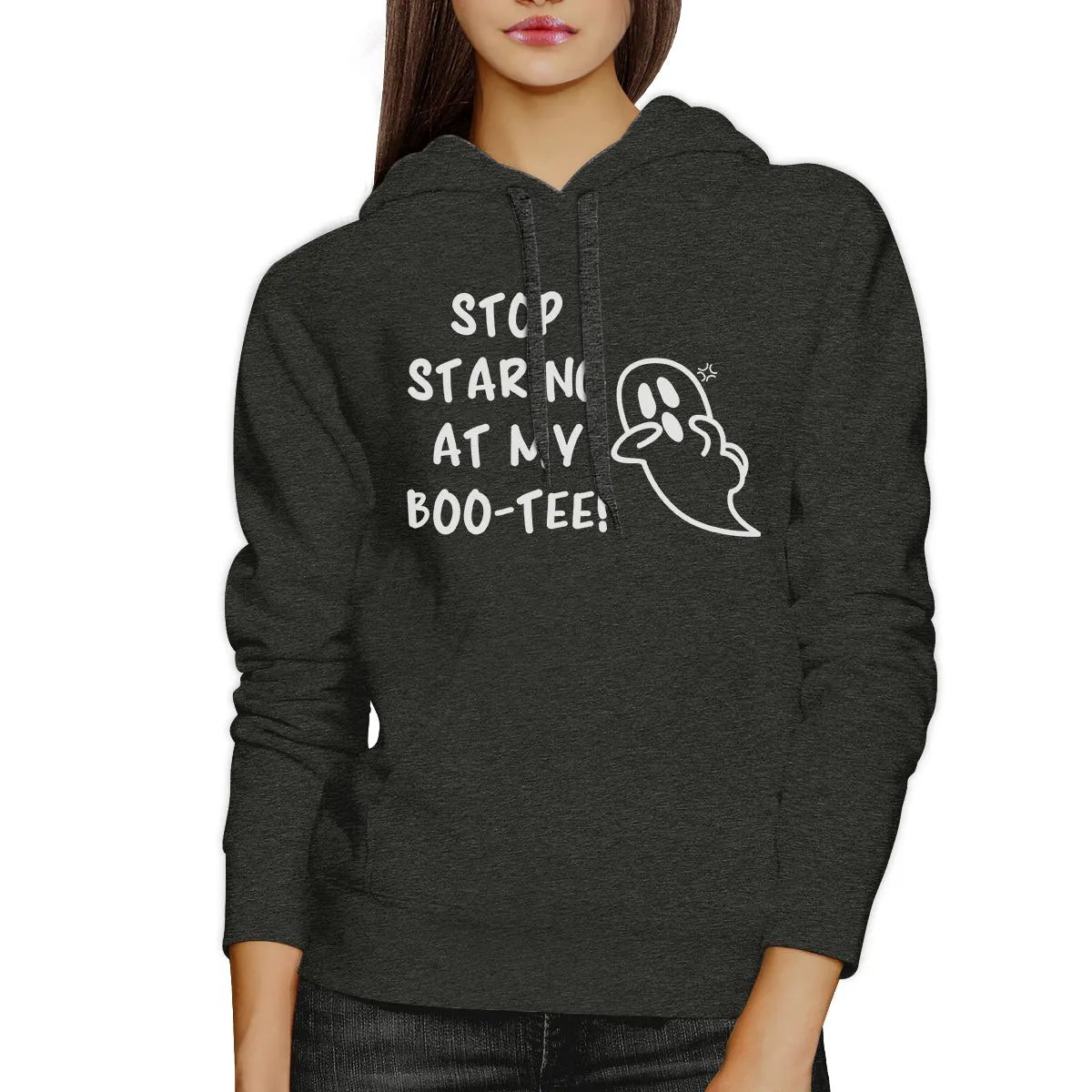 Stop Staring At My Boo-Tee Ghost Dark Grey Hoodie