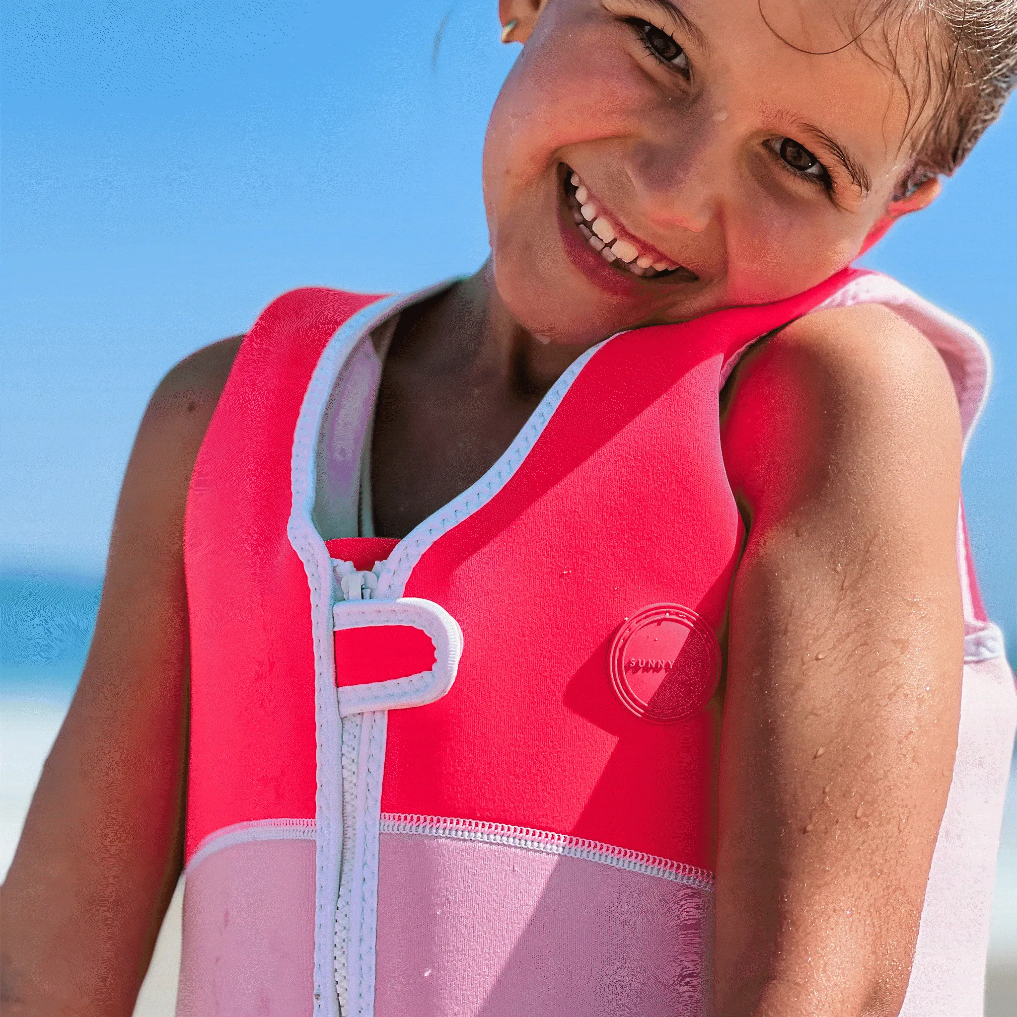 Swim Vest 1-2 | Melody the Mermaid Neon Strawberry