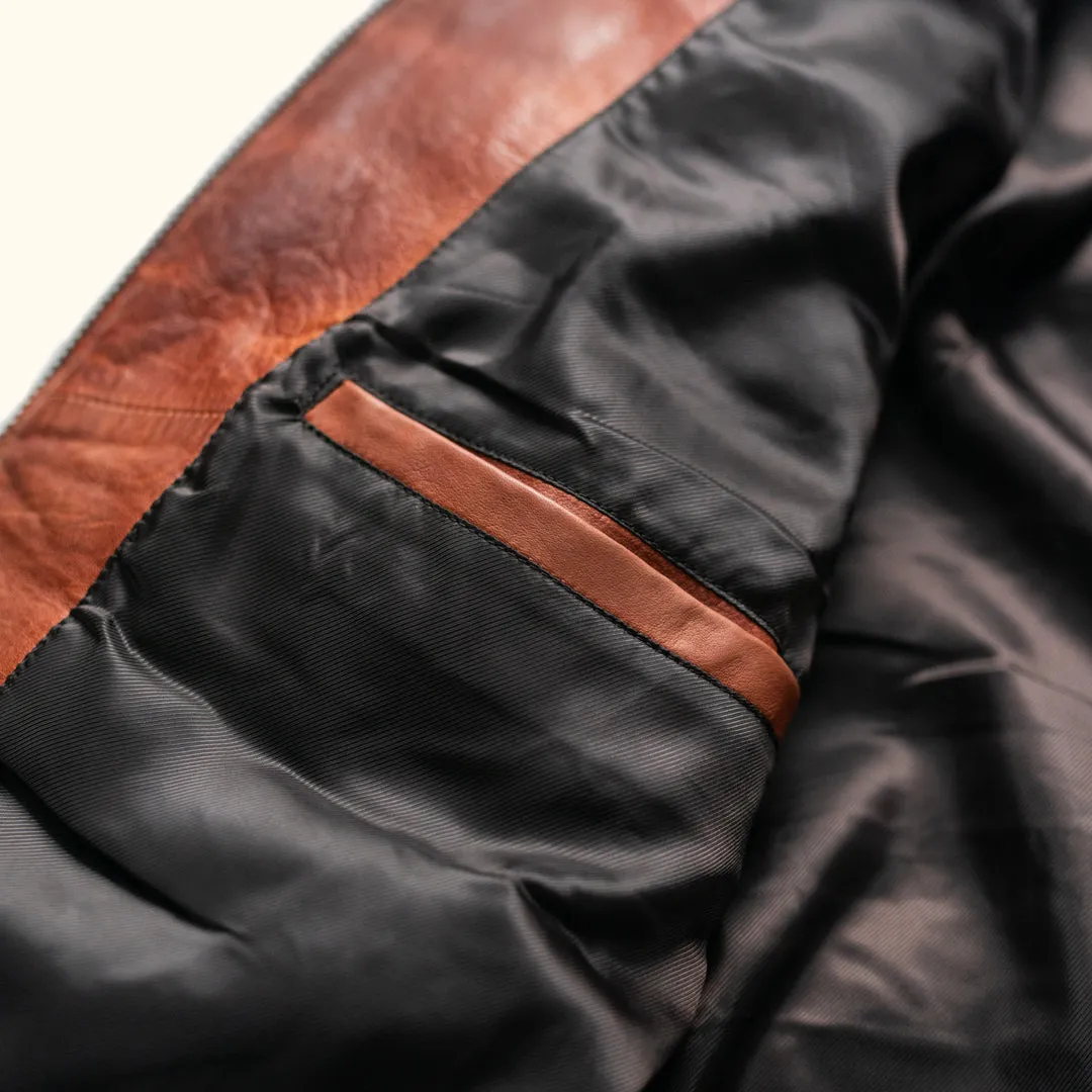 Teton Leather Light Down Jacket | Whiskey Brown