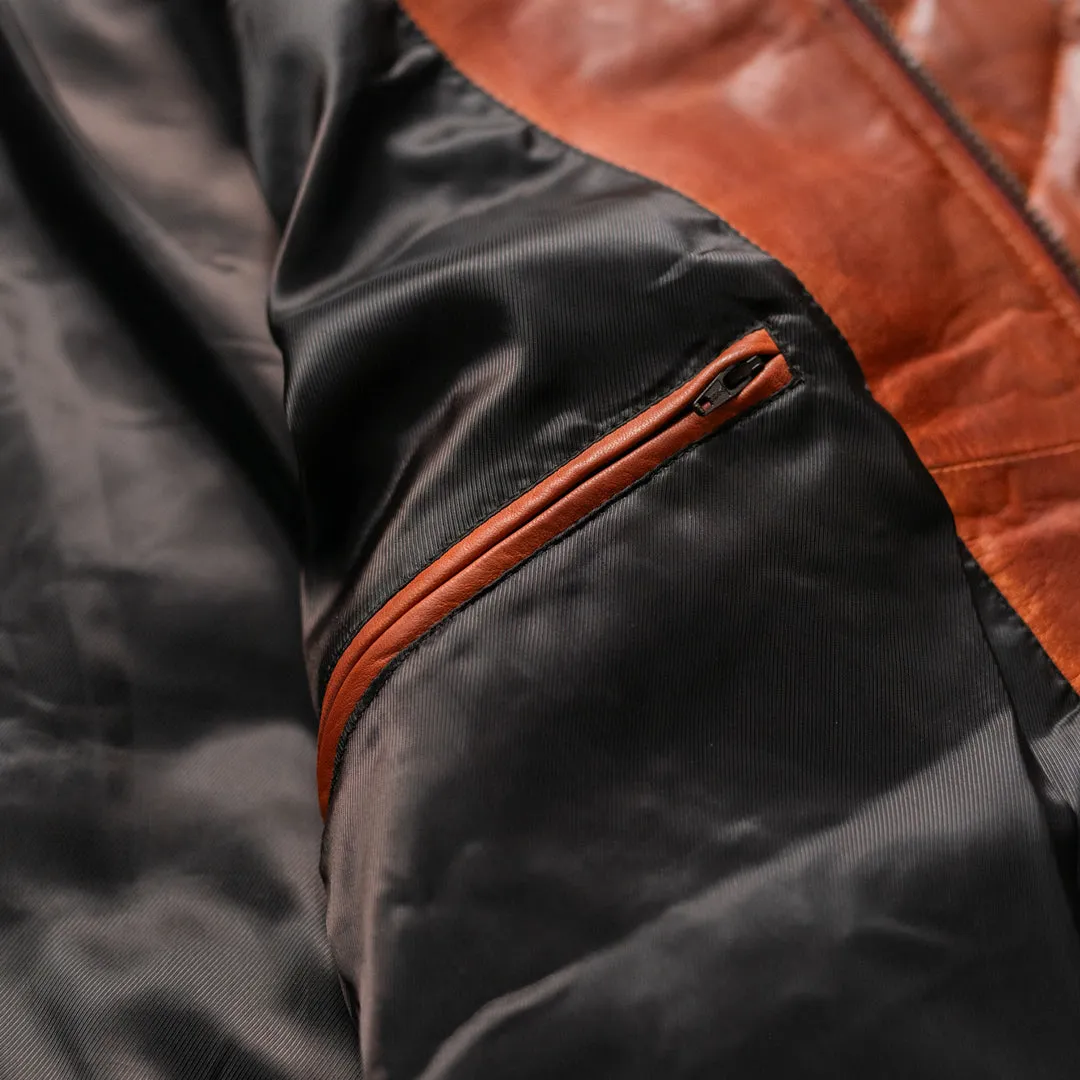 Teton Leather Light Down Jacket | Whiskey Brown