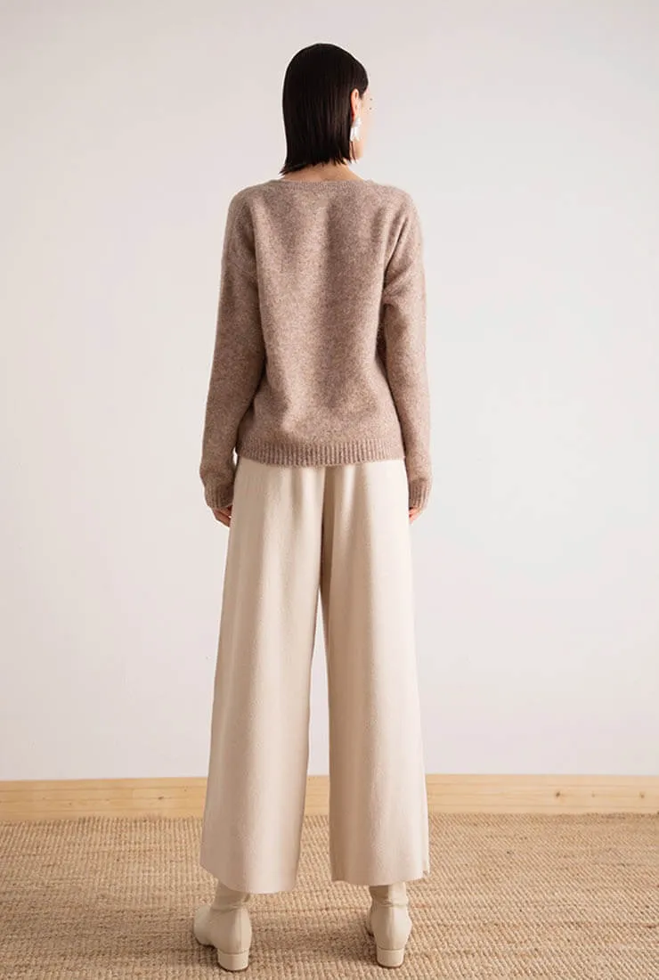 V-neck Loose Pullover Woolen Knit Sweater