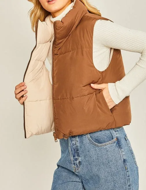 Woven Solid Reversible Vest